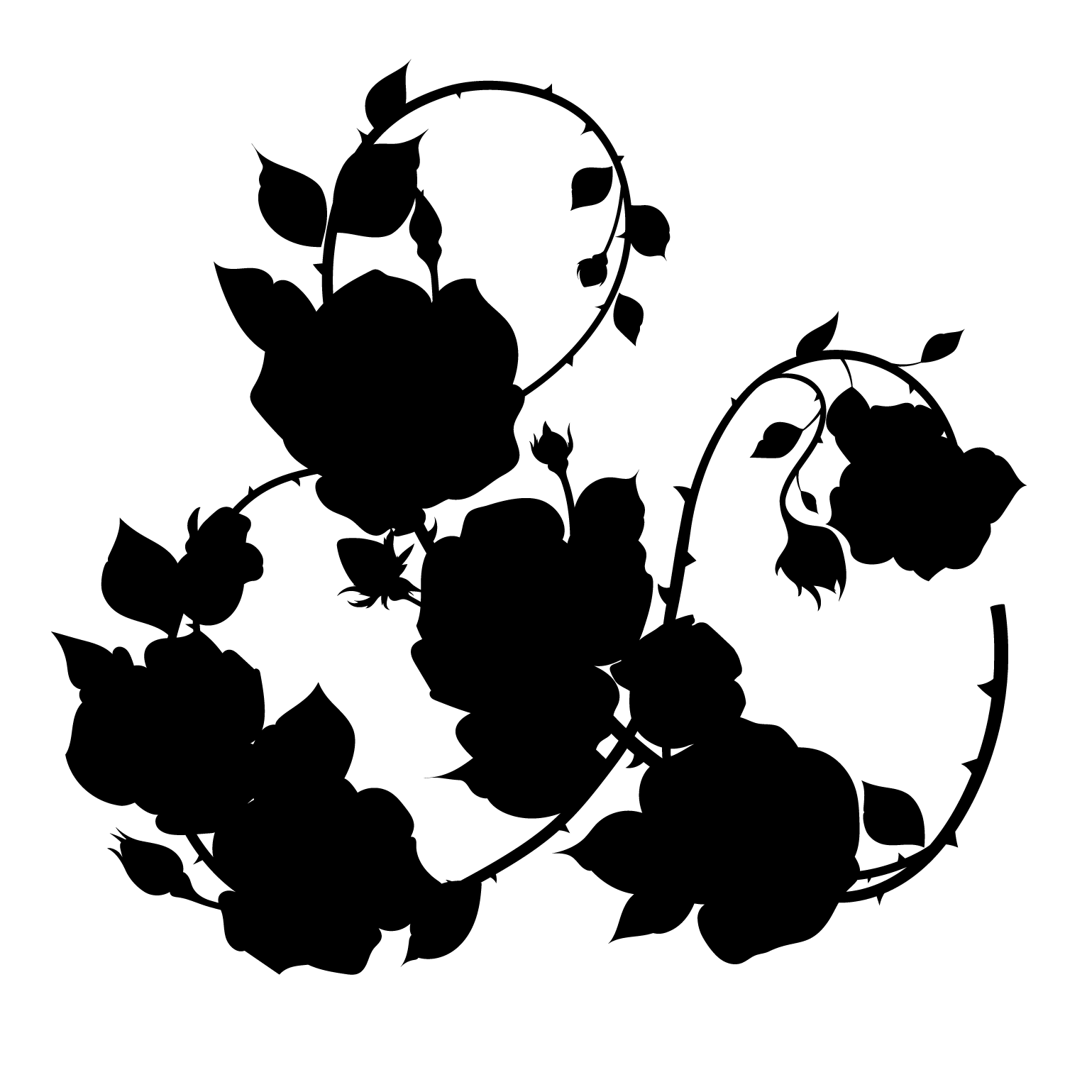This is the floral elements of the rose ampersand in silhouette.