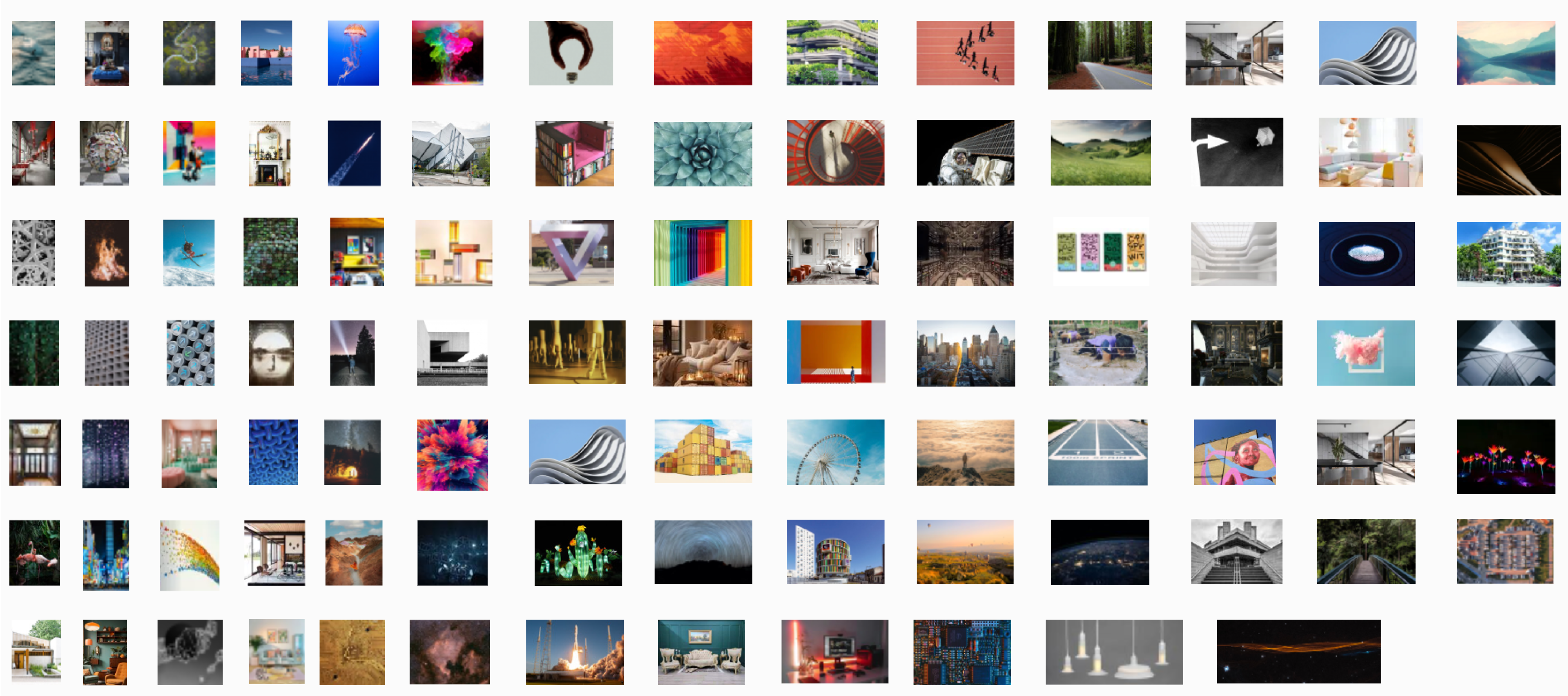 A screen shot of the 96 images in the image bank for activity 1